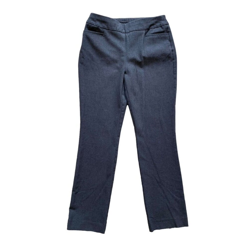 Chicos‎ Womens Dark Grey Pull On Pants Stretch Straight Leg Size 0 US 4 Casual